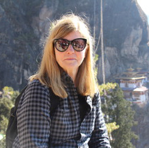 Portrait of Barbara Young outdoors with sunglasses