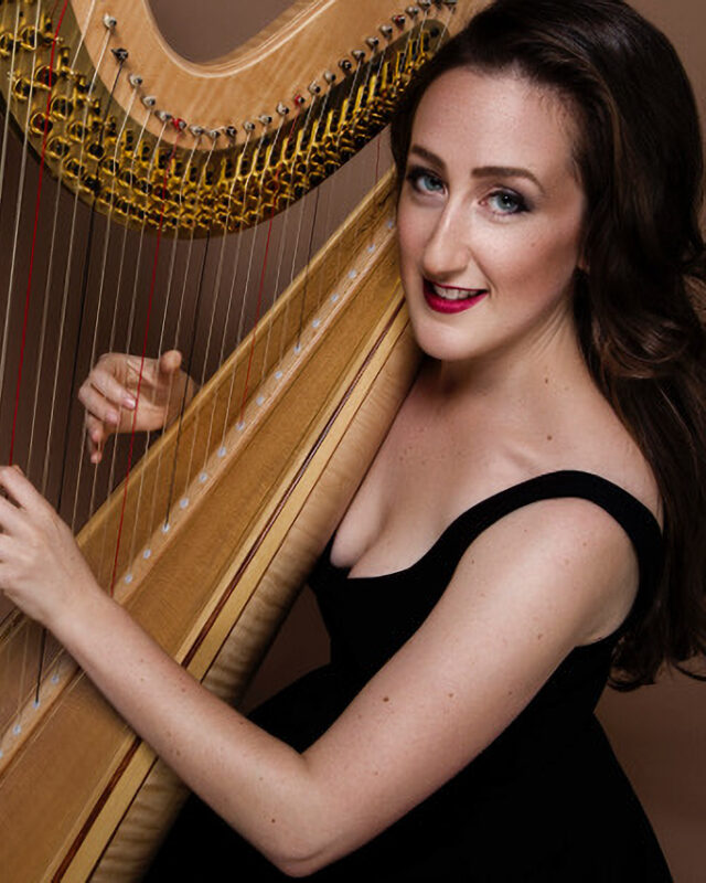 Portrait of harpist Sophie Baird Daniel.