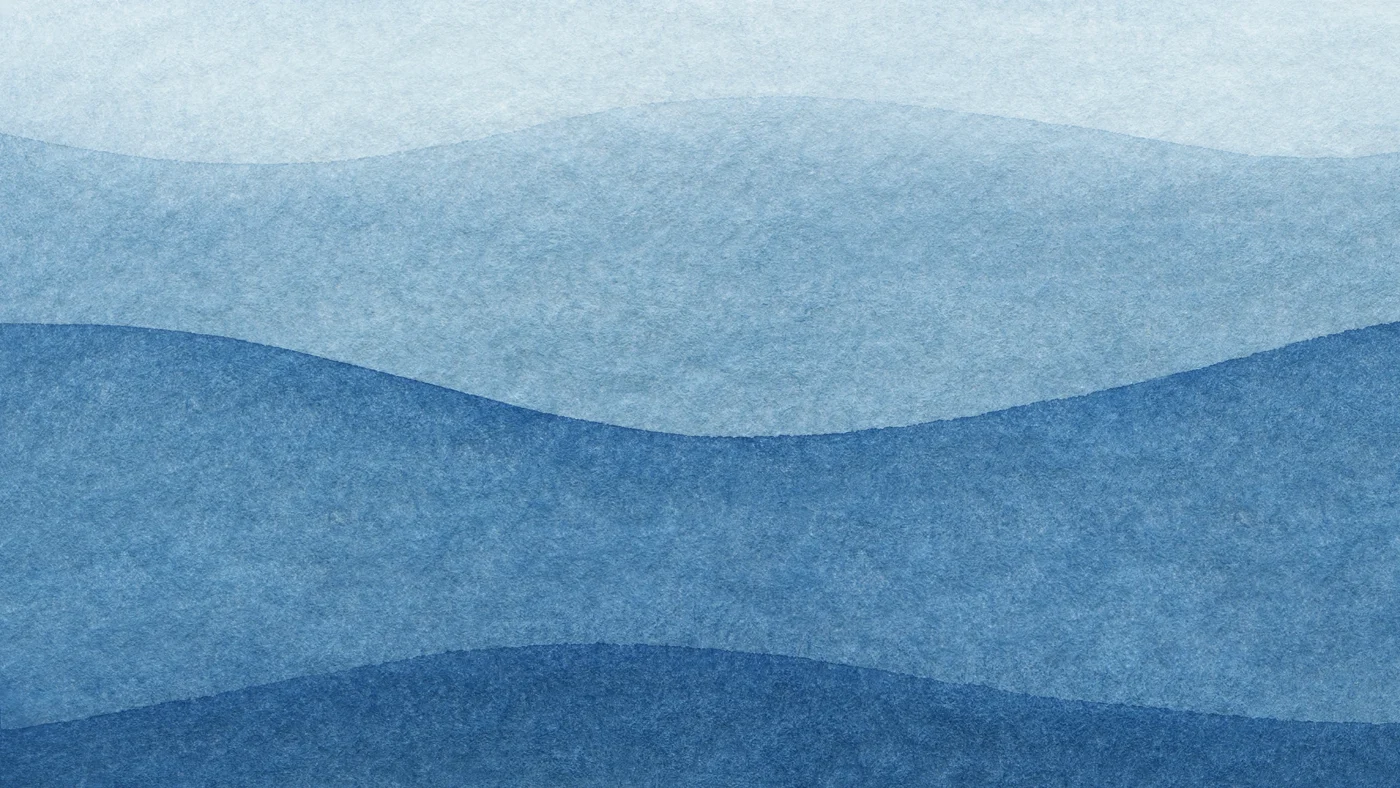 Graphic image of various shades of textured blue waves.