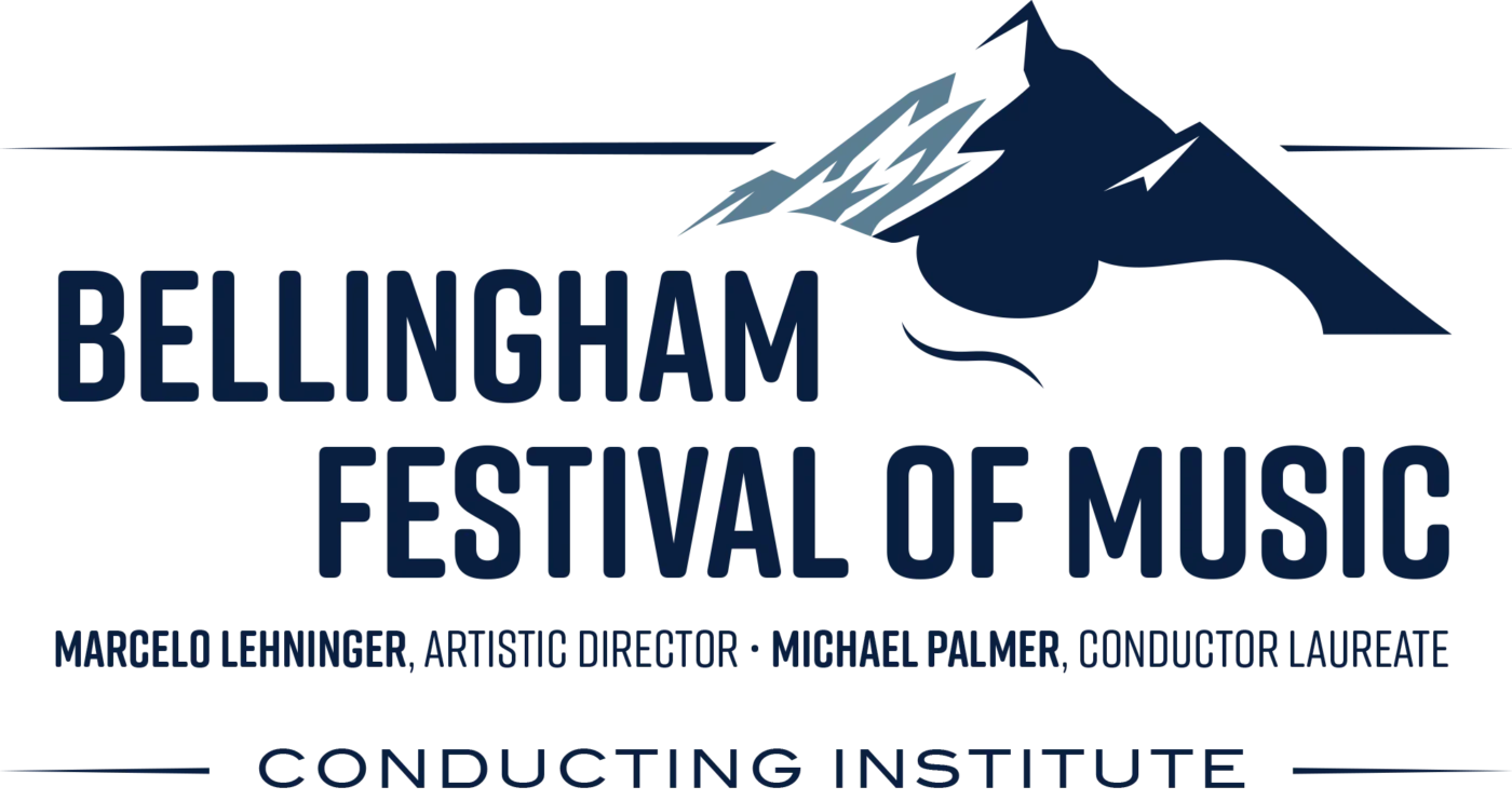 Graphic of the Bellingham Festival of Music Conducting Institute logo.