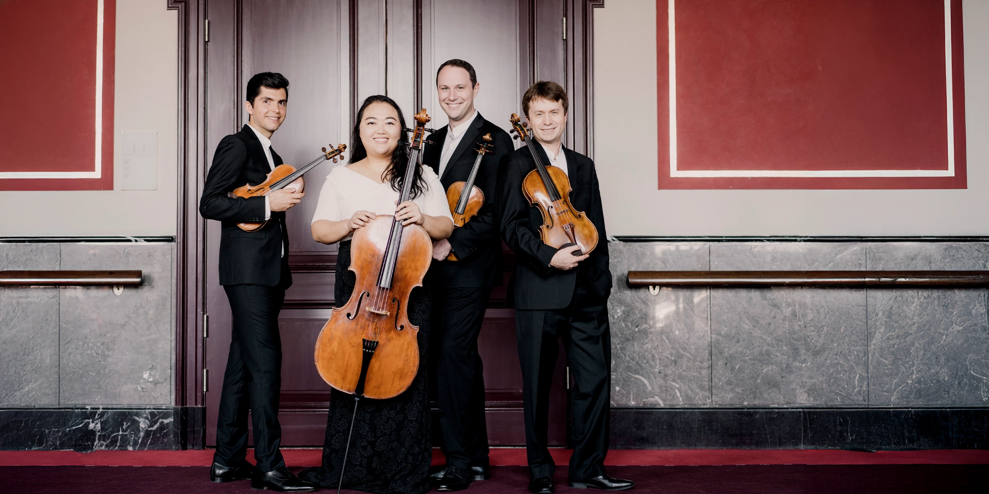 Portrait of the Calidore String Quartet.