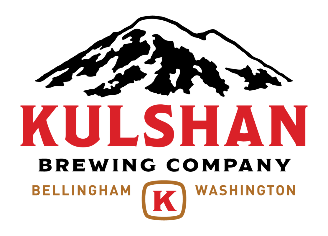 Graphic logo for Kulshan Brewing Company featuring an illustration of Mount Baker.